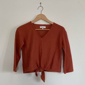 Madewell Tie waist 3/4 sleeve top XS